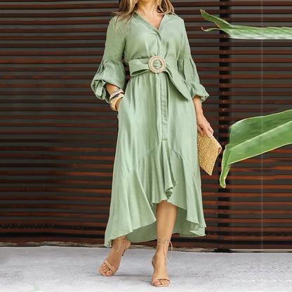 Vestido Elegânce Naupang-stilo Casual com Toque Sofisticado.
