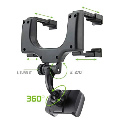 Suporte celular veicular automático encaixado no retrovisor carro caminhão Gps 360°.