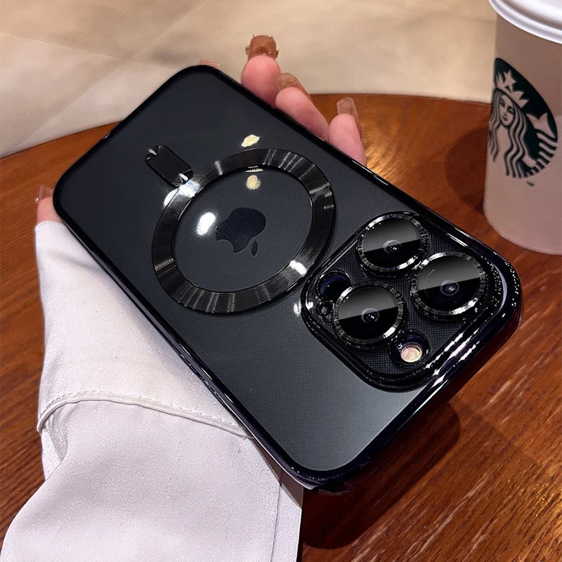 Revestimento TPU para Iphone com Protetores de Lente e Carga por Indução - MegaSafe.