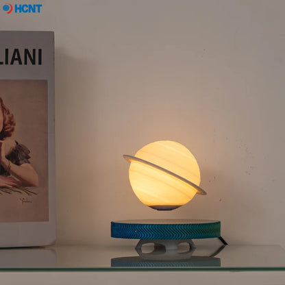 Luminária Saturno 3D Flutuante – Lâmpada de Levitação Magnética com Base Iluminada, Design Exclusivo para Decoração de Casa e Escritório