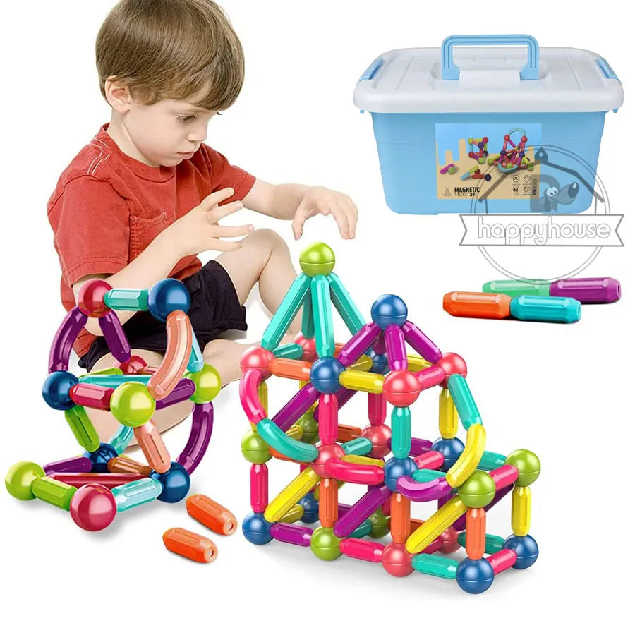 MagneticKIDS Blocos De Construçâo Magneticos Com Caixa De Armazenamento