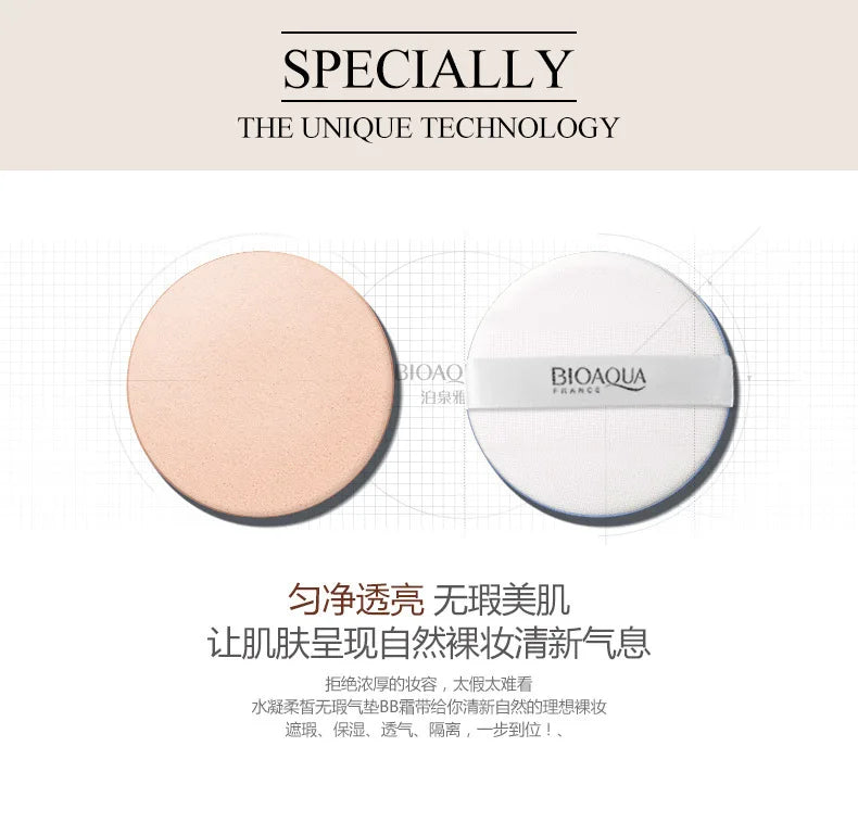 BIOAQUA Air Cushion BB Cream Brighten Concealer Moisturizer Foundation Face Whitening Makeup Facial Base Perfect Cover Cosmetics