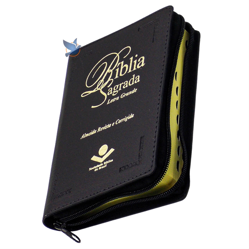 Bíblia Sagrada LG Grande Almeida ARC Zíper Preto.