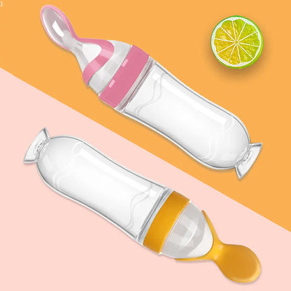 Mamadeira de silicone para treinamento de recém-nascidos, colher de cereal de arroz.