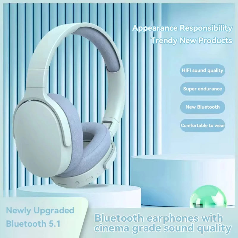Fone de Ouvido P2961 Sem Fio Bluetooth 5.3 - Áudio Hi-Fi, Microfone e Design para Jogos.