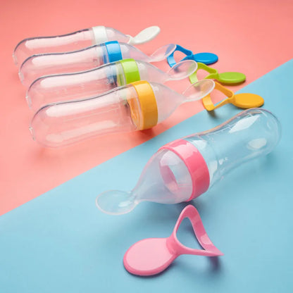 Mamadeira de silicone para treinamento de recém-nascidos, colher de cereal de arroz.