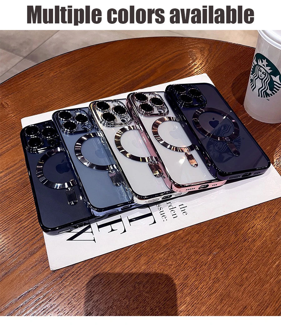 Revestimento TPU para Iphone com Protetores de Lente e Carga por Indução - MegaSafe.