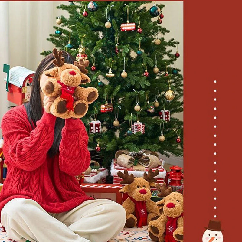 Boneco de Pelúcia Rena de Natal com Cachecol .