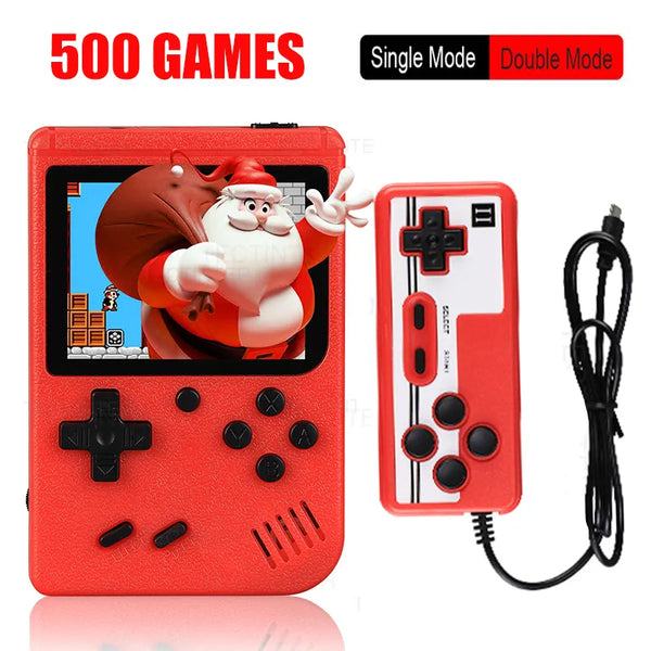 Console de Jogos Portátil Retro Mini de 8 Bits - Jogador de Jogos Portátil com 500 Jogos Integrados, Saída AV, Estilo Gameboy, Videojogos