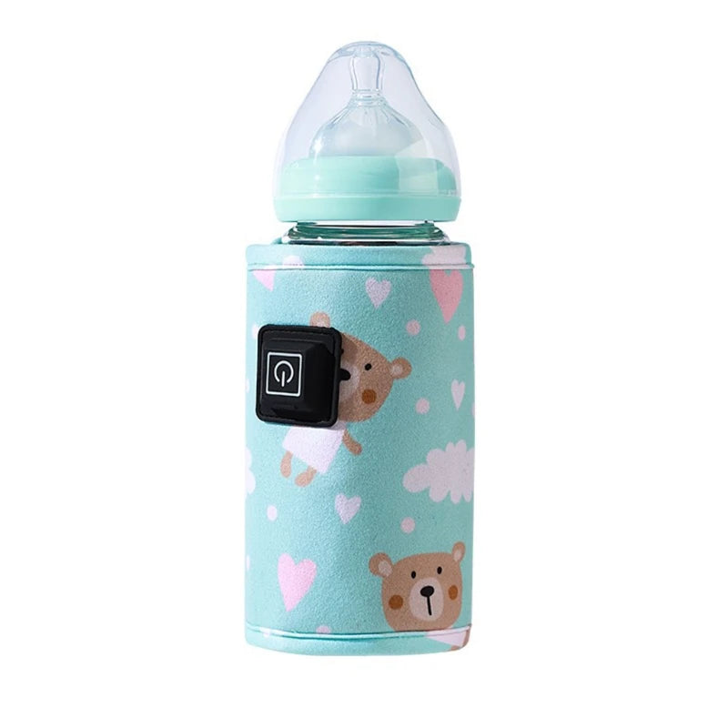 Mamadeira infantil com capa aquecida de leite materno,.