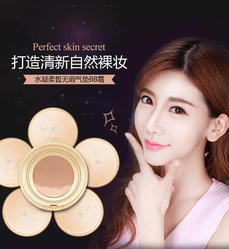 BIOAQUA Air Cushion BB Cream Brighten Concealer Moisturizer Foundation Face Whitening Makeup Facial Base Perfect Cover Cosmetics