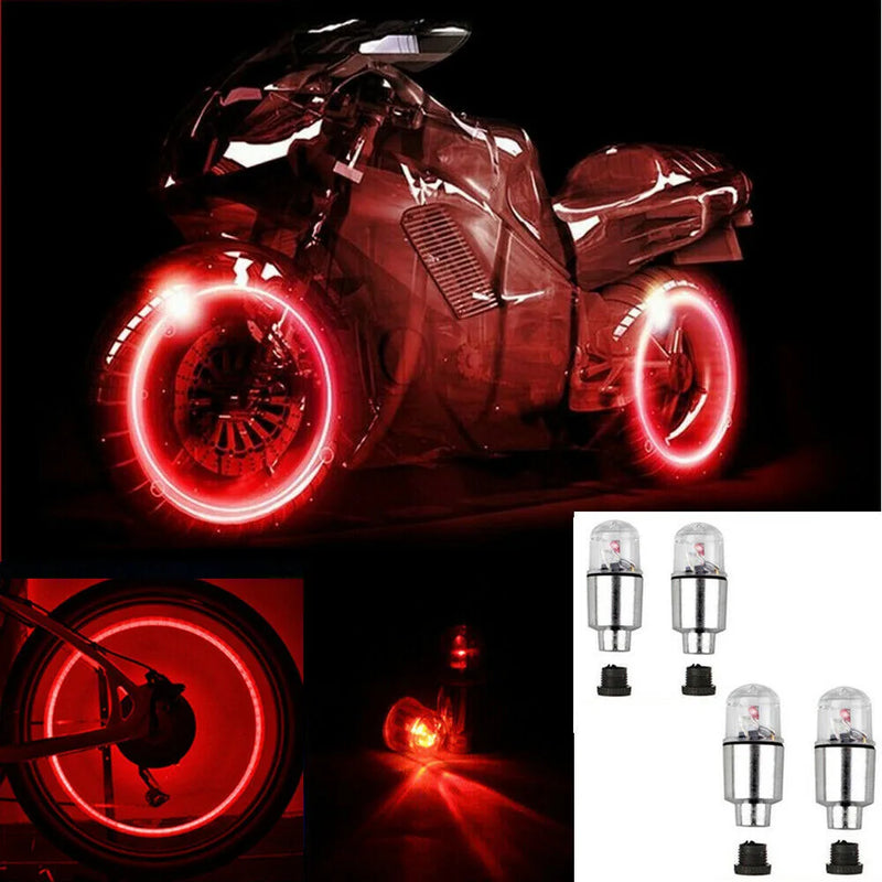 4 peças led luzes de roda acessórios para bicicleta carro motocicleta à prova d'água.