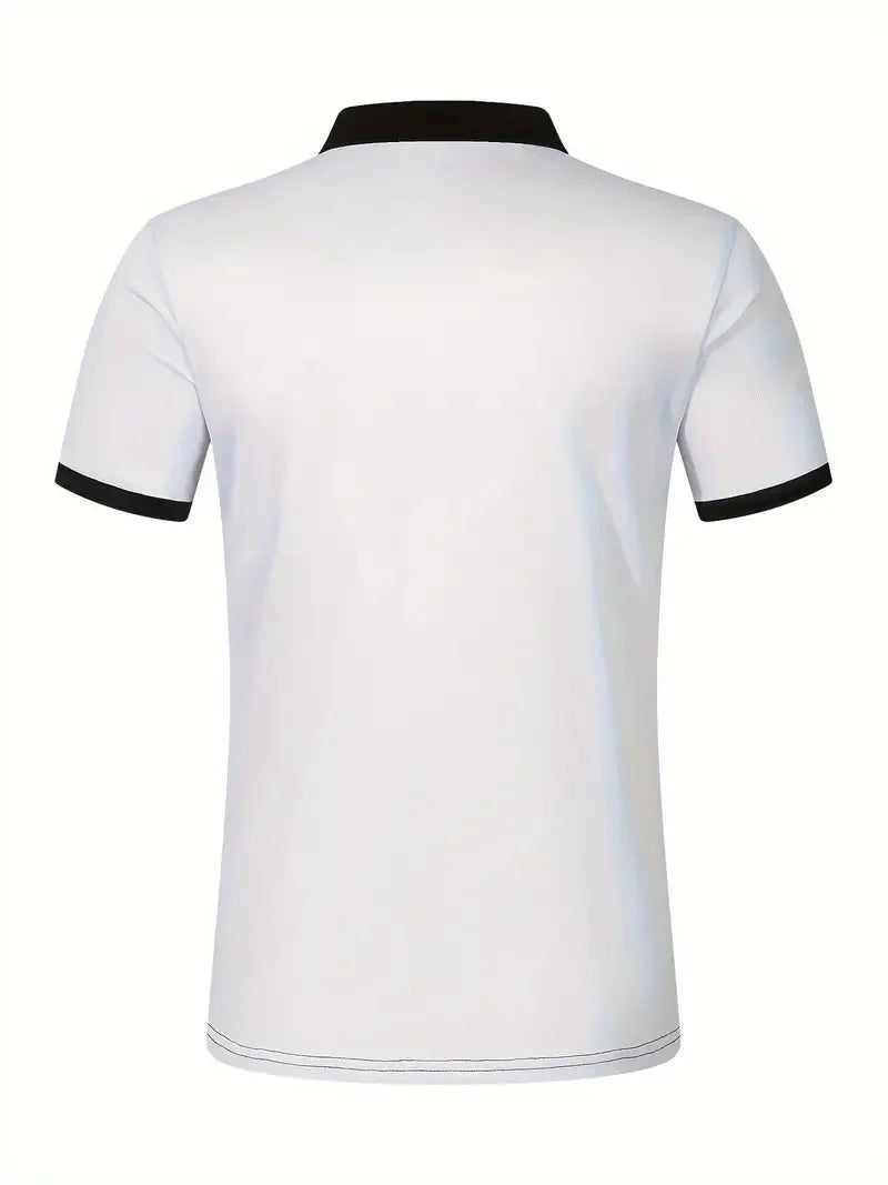 Camisa masculina polo listrada com estampa digital 3D manga curta