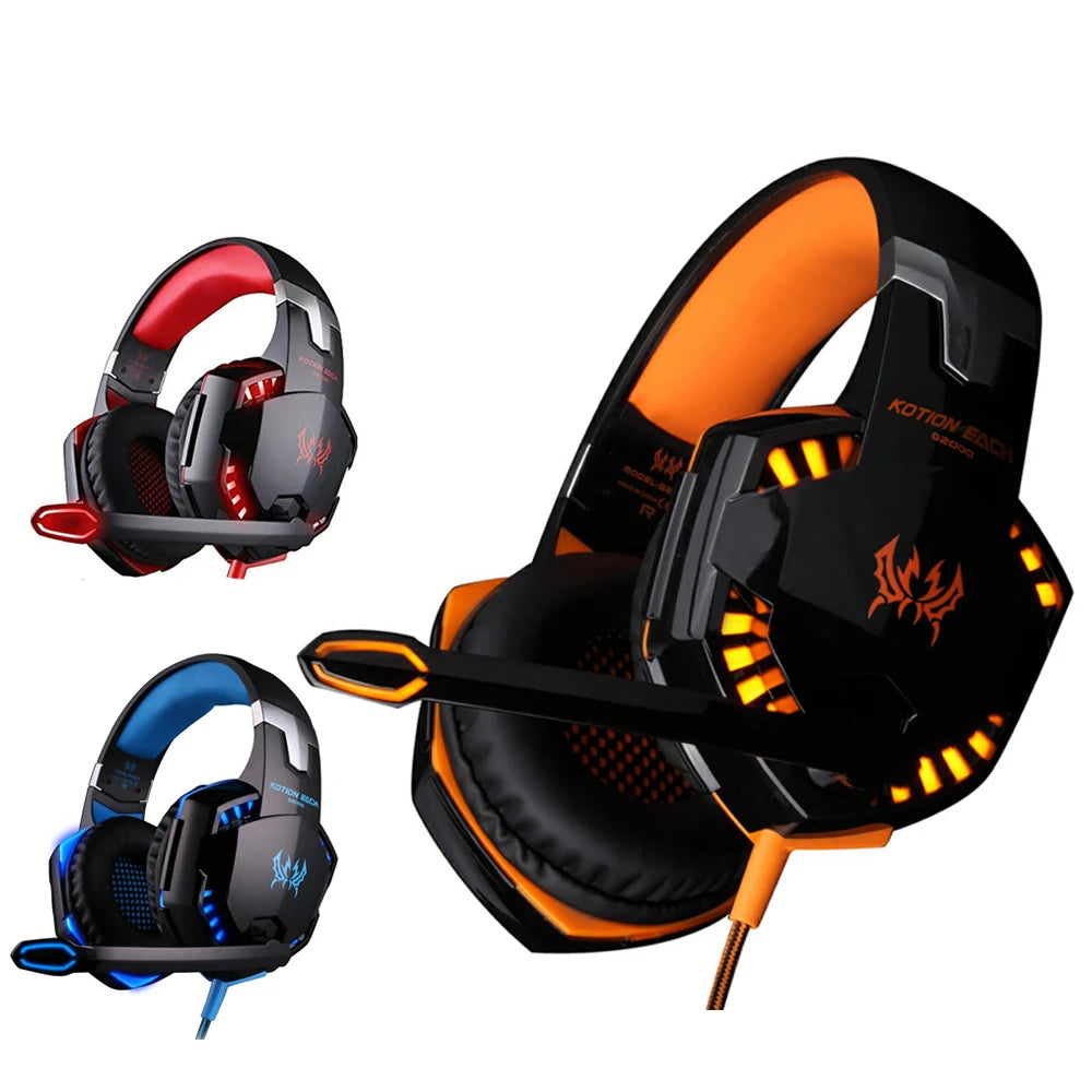 Fone de Ouvido Kotion Each G2000 com Microfone – Som Imersivo para Jogos em Várias Plataformas.
