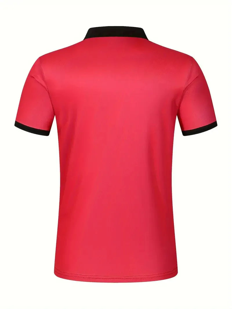 Camisa masculina polo listrada com estampa digital 3D manga curta