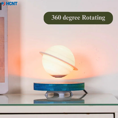 Luminária Saturno 3D Flutuante – Lâmpada de Levitação Magnética com Base Iluminada, Design Exclusivo para Decoração de Casa e Escritório