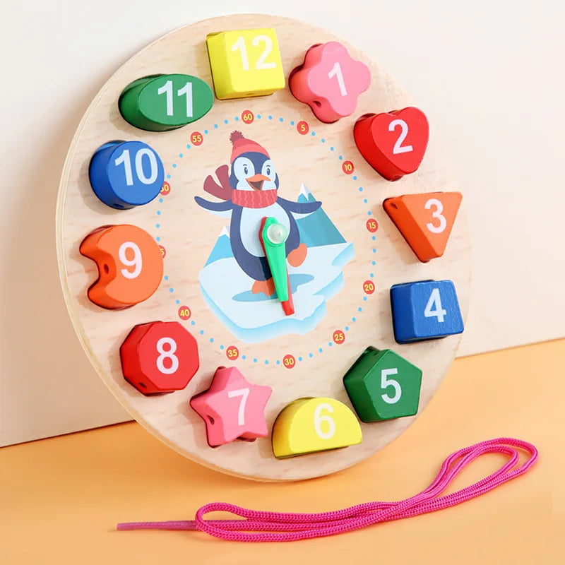 Brinquedos de madeira Montessori para bebês de 1, 2, 3 anos.