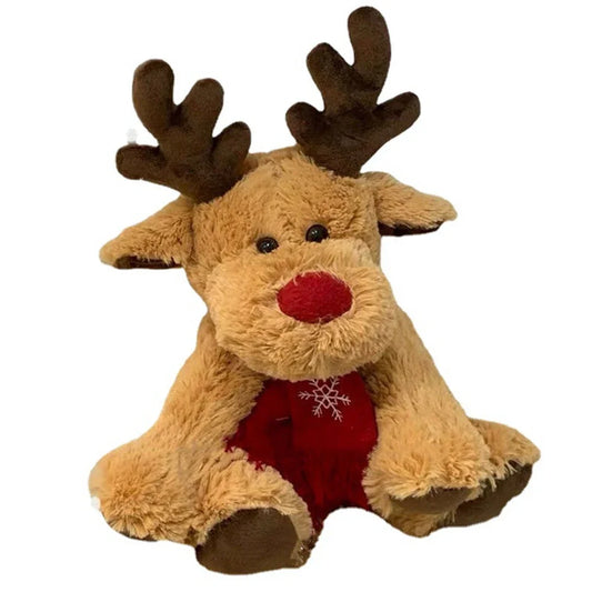 Boneco de Pelúcia Rena de Natal com Cachecol .