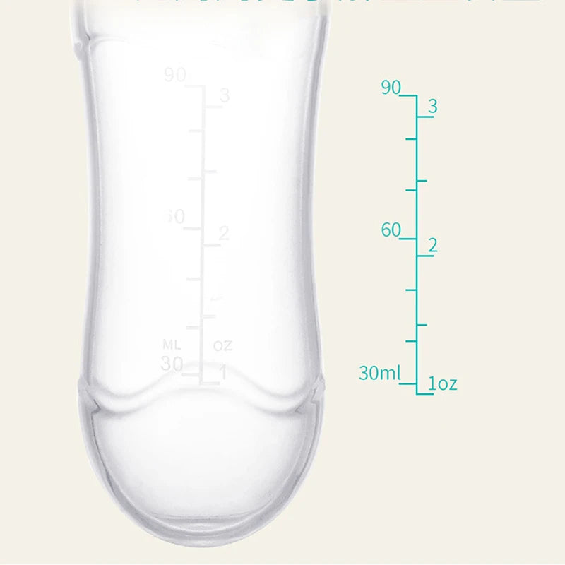 Mamadeira de silicone para treinamento de recém-nascidos, colher de cereal de arroz.