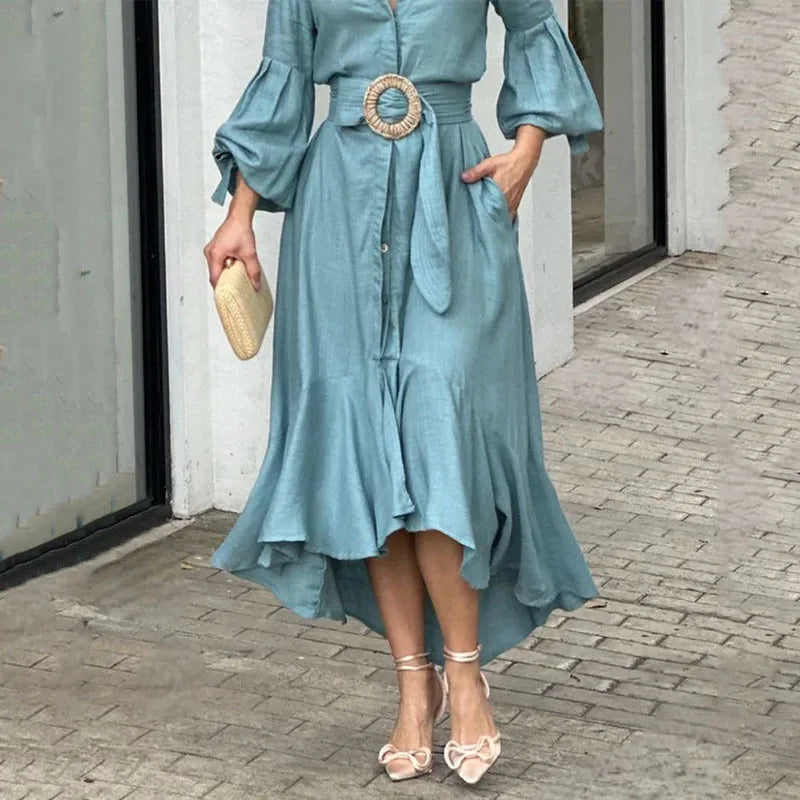 Vestido Elegânce Naupang-stilo Casual com Toque Sofisticado.