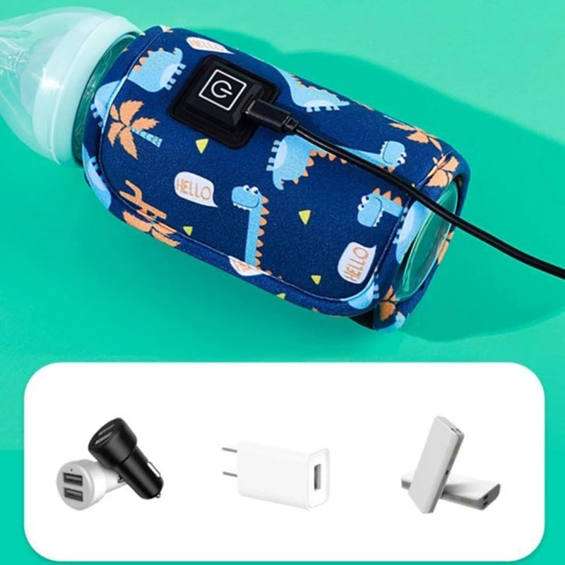 Mamadeira infantil com capa aquecida de leite materno,.