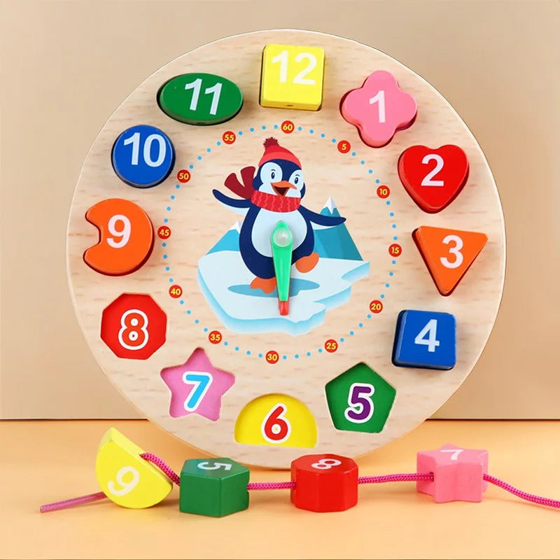 Brinquedos de madeira Montessori para bebês de 1, 2, 3 anos.