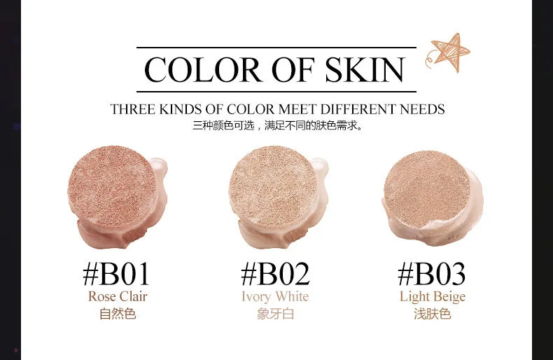 BIOAQUA Air Cushion BB Cream Brighten Concealer Moisturizer Foundation Face Whitening Makeup Facial Base Perfect Cover Cosmetics