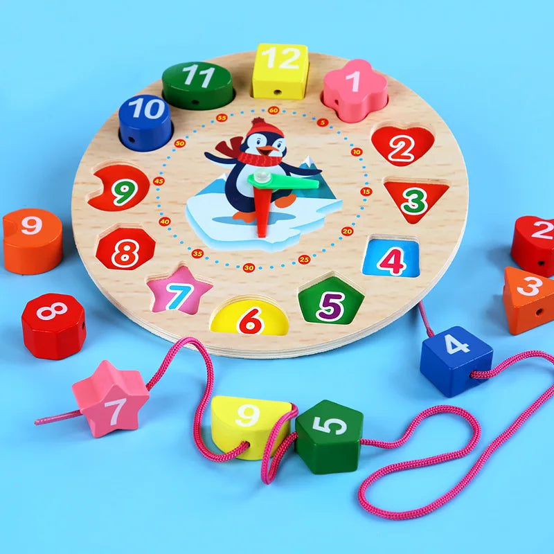 Brinquedos de madeira Montessori para bebês de 1, 2, 3 anos.