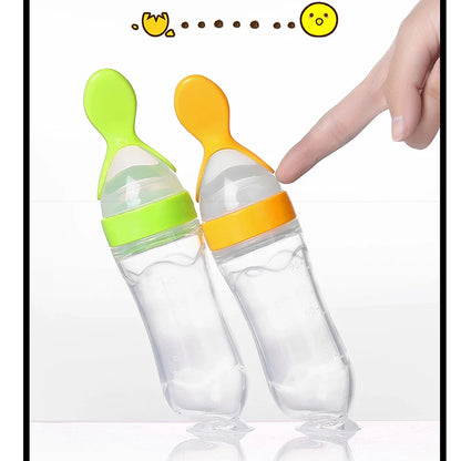 Mamadeira de silicone para treinamento de recém-nascidos, colher de cereal de arroz.