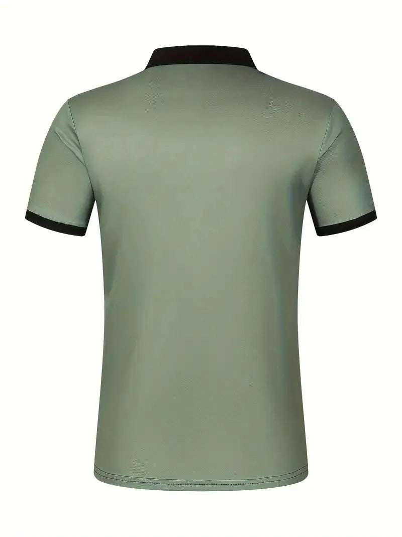 Camisa masculina polo listrada com estampa digital 3D manga curta