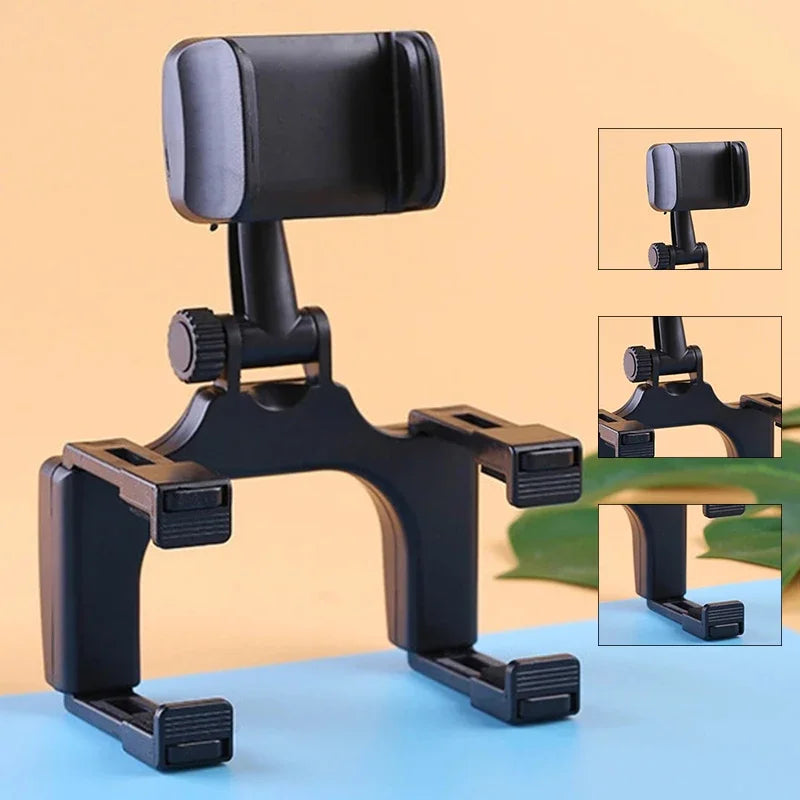 Suporte celular veicular automático encaixado no retrovisor carro caminhão Gps 360°.