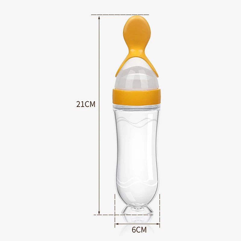 Mamadeira de silicone para treinamento de recém-nascidos, colher de cereal de arroz.