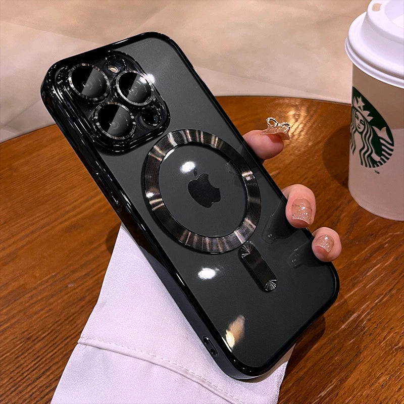 Revestimento TPU para Iphone com Protetores de Lente e Carga por Indução - MegaSafe.