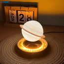 Luminária Saturno 3D Flutuante – Lâmpada de Levitação Magnética com Base Iluminada, Design Exclusivo para Decoração de Casa e Escritório