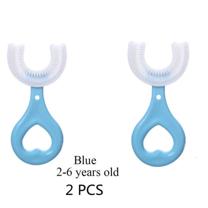 2 escovas infantil 360 graus infantil 2 a 6 anos e 6 a12 anos (kit 2 peças)