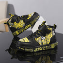 Ténis Infantis Cano Alto Estampado – Antiderrapante, Colorido e Confortável