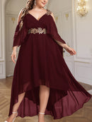 Vestido Longo em Chiffon com Decote V Max Dress