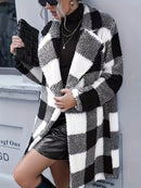 Casaco Feminino Xadrez Estilo Teddy – Quentinho e Estiloso