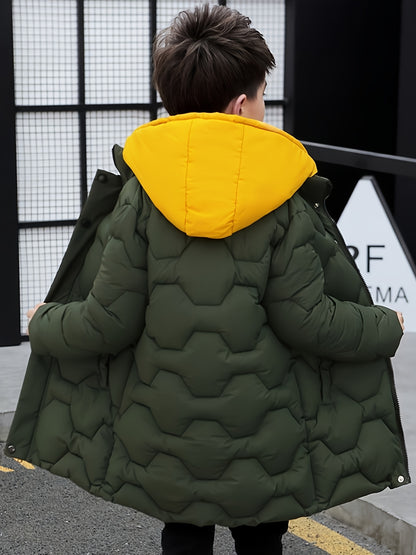 Parka de Inverno Infantil Masculina com Capuz – Quente, Resistente e Estilosa