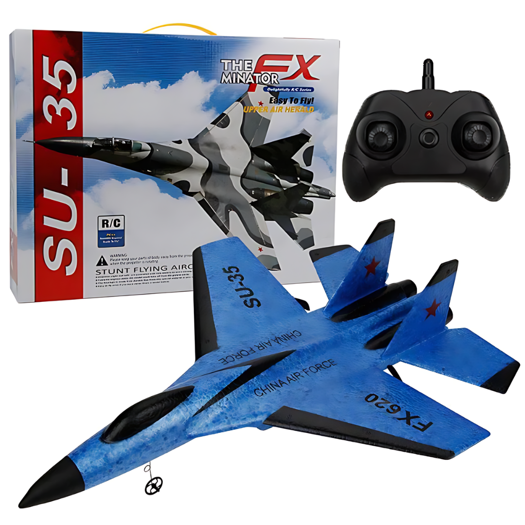 Avião RC SU-35 Controle Remoto 2.4G - Brinquedo de Espuma Resistente.