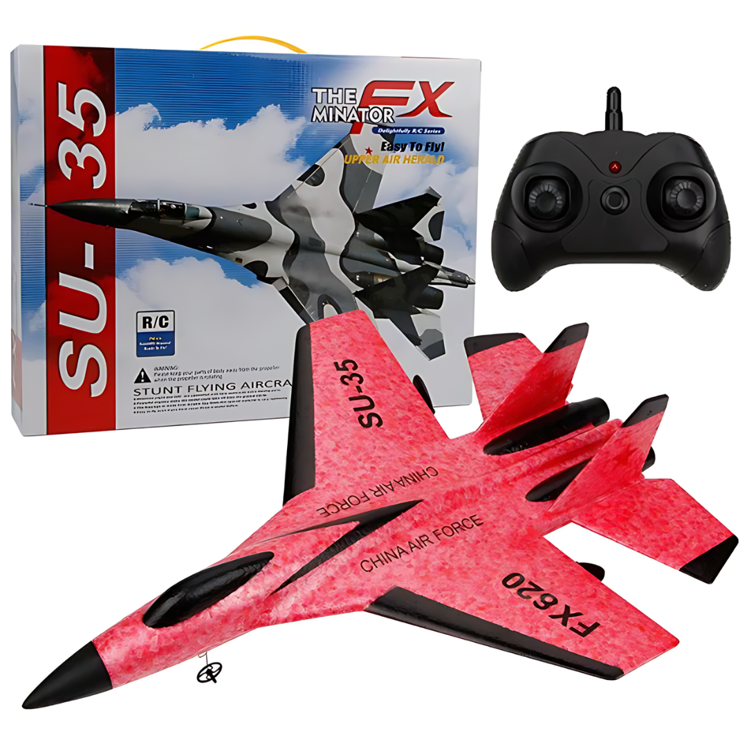 Avião RC SU-35 Controle Remoto 2.4G - Brinquedo de Espuma Resistente.