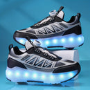 Tênis de Rodinha Infantil com LED Azul – Recarregável e Super Confortável