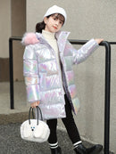 Casaco Infantil de Inverno Lavanda com Capuz – Quente e Cheio de Estilo