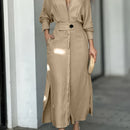 Vestido Midi Plus Size com Botões – Manga Longa e Caimento Confortável para o Dia a Dia