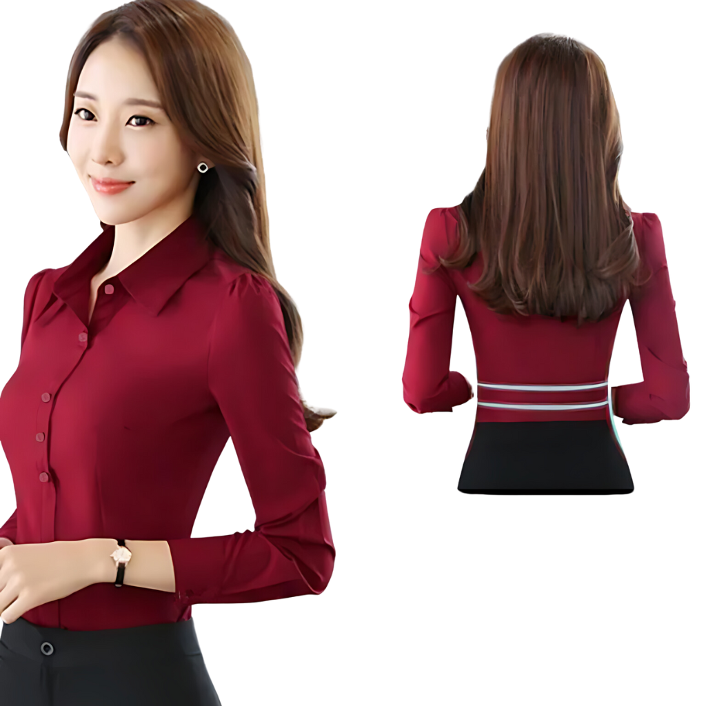 Blusa de Manga Comprida Elegante Para Primavera