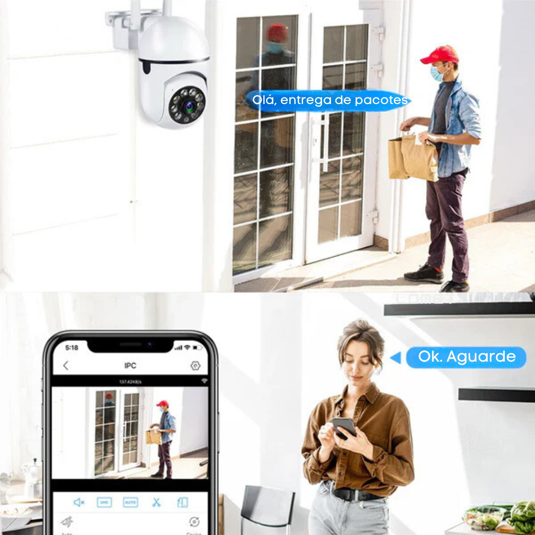 Câmera de vigilância de segurança sem fio de 8 MP PTZ Wifi IP .
