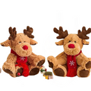 Boneco de Pelúcia Rena de Natal com Cachecol .