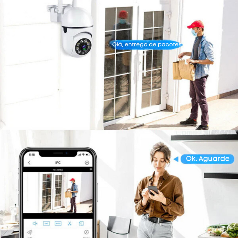Câmera de vigilância de segurança sem fio de 8 MP PTZ Wifi IP .