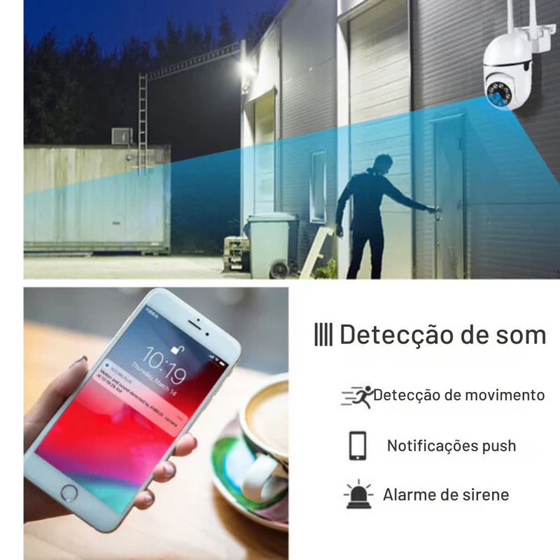 Câmera de vigilância de segurança sem fio de 8 MP PTZ Wifi IP .