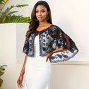 Xale Vintage com Paetês e Renda Bordada – Estilo Anos 1920 para Brilhar em Festas e Eventos Especiais